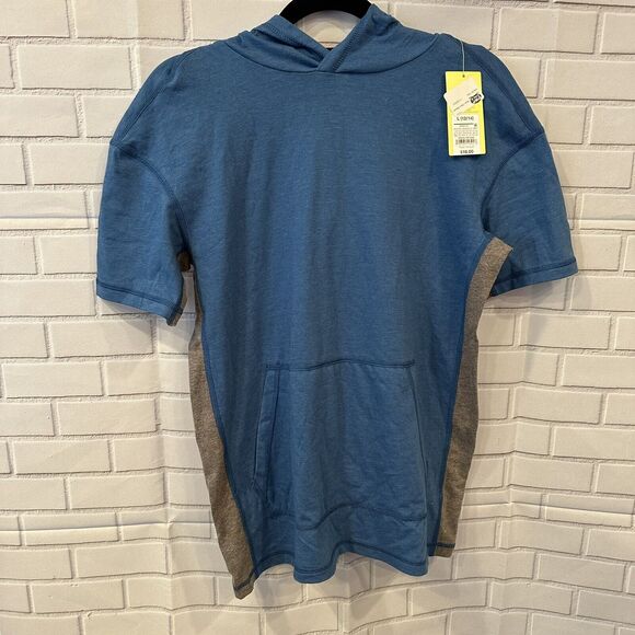All In Motion Boys Hooded T-Shirt Blue and Gray Short Sleeve Large (12/14) - Picture 1 of 10